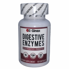 GINAX Digestive Enzymes Capsule with Prebiotics and Probiotics | Dietary Supplement for Bloating, Gut & Digestive Health, and Meal Discomfort