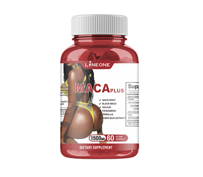 Maca Plus Gummies (1500mg) | Dietary Supplement for Hips Enlargement, Butt Enhancement, and Hormonal Balance