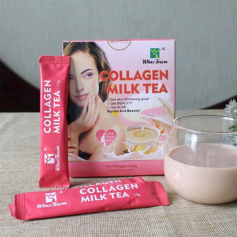 Collagen Milk Tea | Herbal Tea for Skin Whitening, Anti-Aging, and Beauty