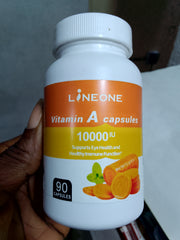 Vitamin A Capsules with Beta-Carotene and Lycopene (90 capsules, 10000IU) | Dietary Supplement for Eyes, Skin, Fertility, Bone, and Immunity