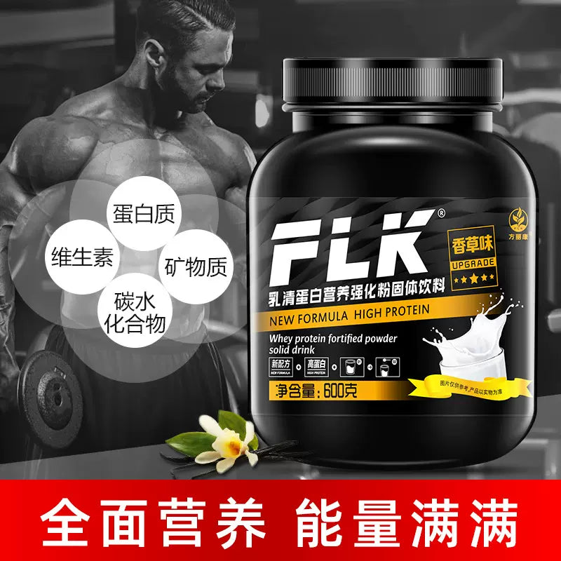 FLK Whey Protein Nutritional Fortified Powder (600g size, 32.5g protein, Vanilla flavor)