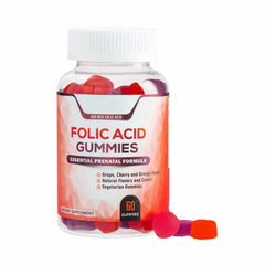 Folic Acid Gummies (400mcg) | Dietary Supplement for Prenatal, Pregnancy,