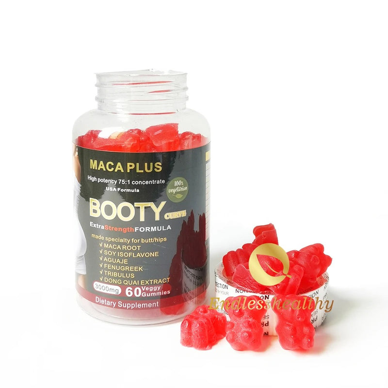 Booty Curve Maca Plus Gummies (3000mg) | Dietary Supplement for Hips and Butt Enhancement