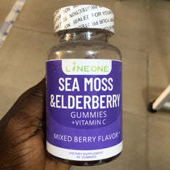 Sea Moss and Elderberry Gummies with Vitamin C and Zinc (2395mg) | Dietary Supplement for Thyroid, Heart, and Immunity