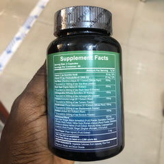 GINAX 16-in-1 Sea Moss Blend Capsule (120 capsules, 19445mg) — Sea Moss, Black Seed Oil, Ashwagandha, Ginseng, Burdock Root, Turmeric, Vitamin D3, Manuka Honey, Dandelion, Elderberry, ACV, Bladderwrack, Vitamin C, Chlorophyll, Yellow Dock and Black Pepper