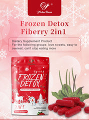 Frozen Detox and Fiberry Capsules with Psyllium Husk and Indian Gooseberry | Dietary Supplement for Tummy Detox, Flat Tummy, and Digestive Health