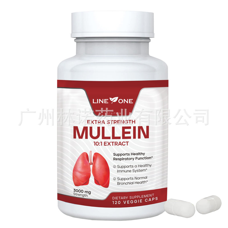 Mullein Capsules (120 capsules, 3000mg) | Dietary Supplement for Coughs, Bronchitis, Asthma, Sore Throat, and Skin Health