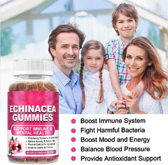 Echinacea Gummies with Elderberry | Dietary Supplement for Respiratory, Heart, Mental, Digestive and Immune Health