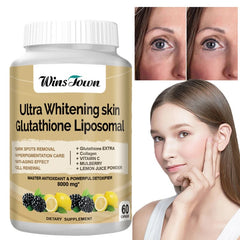 Ultra Whitening Skin Capsules with Liposomal Glutathione (8000mg) | Dietary Supplement for Dark Spots, Hyperpigmentation, and Anti-aging