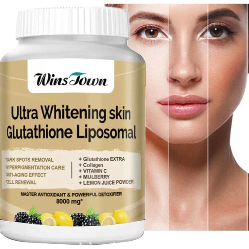 Ultra Whitening Skin Capsules with L-Glutathione (8000mg) | Dietary Supplement for Dark Spots, Hyperpigmentation, Anti-aging, and Cell Renewal