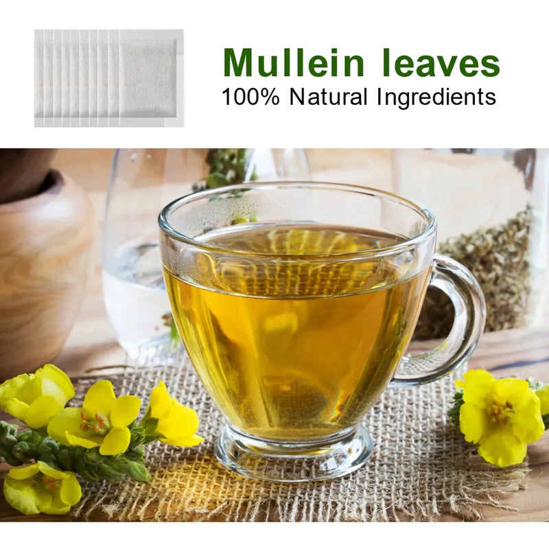 Mullein Leaf Tea | Herbal Tea for Coughs, Bronchitis, Asthma, Sore Throat, and Lungs Cleanse