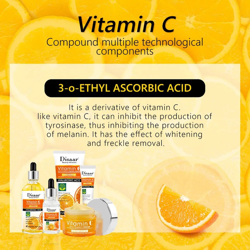 5-in-1 Vitamin C Facial Skin Care Set | Face Wash, Toner, Eye Cream, Serum, and Cream