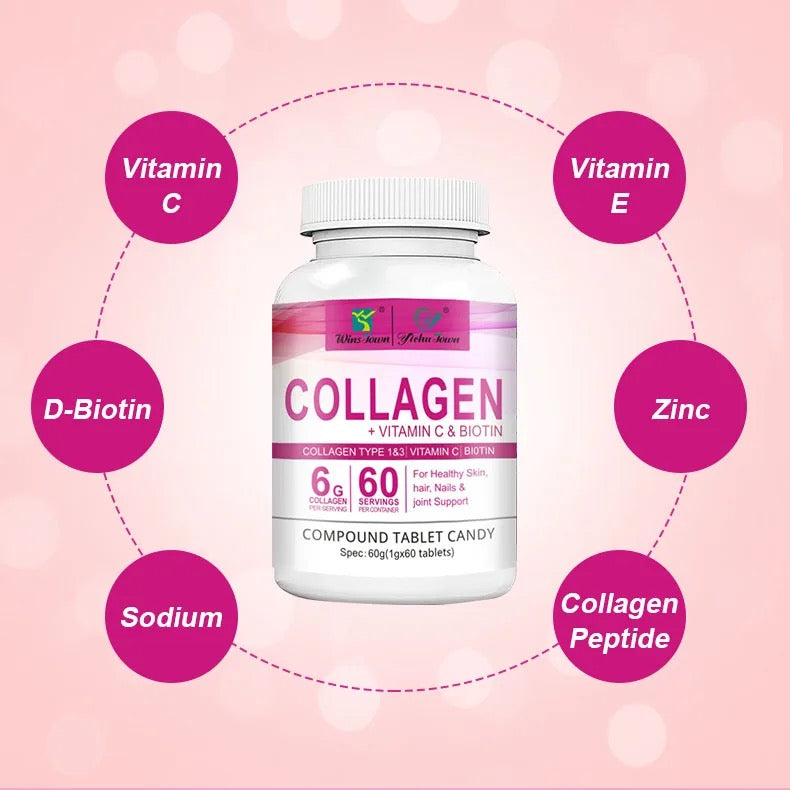 Collagen Tablet with Vitamins, Biotin and Zinc (6000mg)