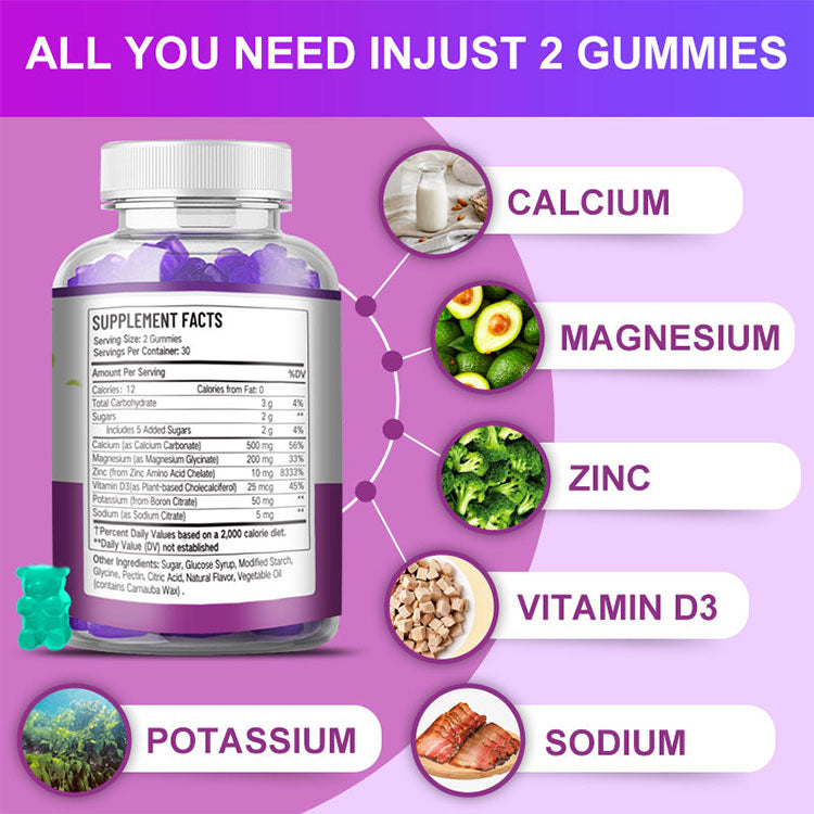 Calcium Gummies with Vitamin D3 and Magnesium Glycinate | Dietary Supplement for Stronger Bones & Teeth,Osteoporosis, and Immune System