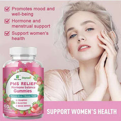 PMS Relief and Hormonal Balance Gummies | Dietary Supplement for Cramping, Bloating, and Mood Swing