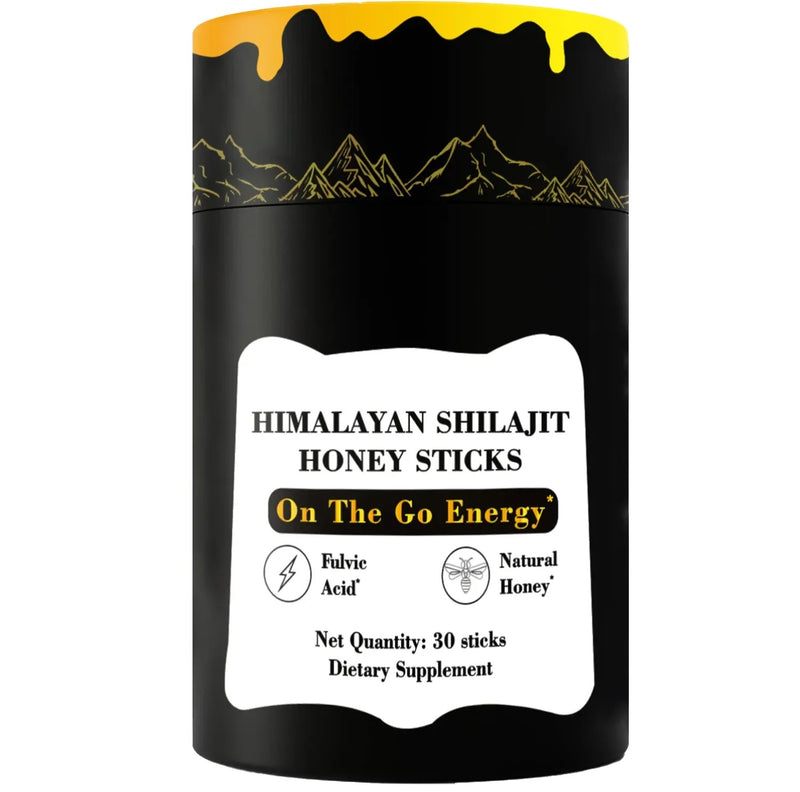 Pure Himalayan Shilajit Honey Sticks with Fulvic Acid and Saffron (30 sticks)