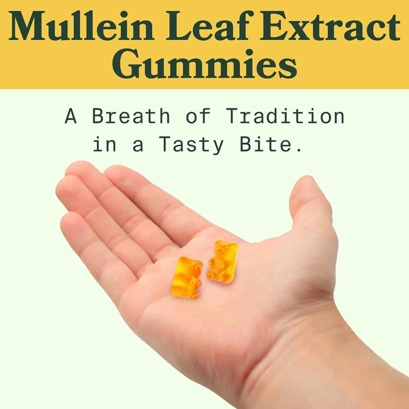 Mullein Gummies (2000mg) | Dietary Supplement for Sinus, Bronchitis, Cough, Lungs and Respiratory Health