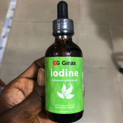 GINAX Iodine Drops (60ml, 250mcg, unflavored) | Dietary Supplement for Thyroid, Energy, Metabolism, and Immunity