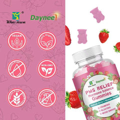 PMS Relief and Hormonal Balance Gummies | Dietary Supplement for Cramping, Bloating, and Mood Swing