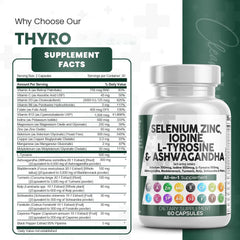 GINAX 16-in-1 Selenium Blend Capsules — Selenium, Zinc, Iodine, L-Tyrosine, Ashwagandha, Turmeric, Bladderwrack, Kelp, Schisandra, Forskolin, Cayenne Pepper, Vitamins A, C & D3, Magnesium, Copper, Manganese