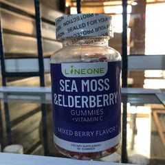 Sea Moss and Elderberry Gummies with Vitamin C and Zinc (2395mg) | Dietary Supplement for Thyroid, Heart, and Immunity