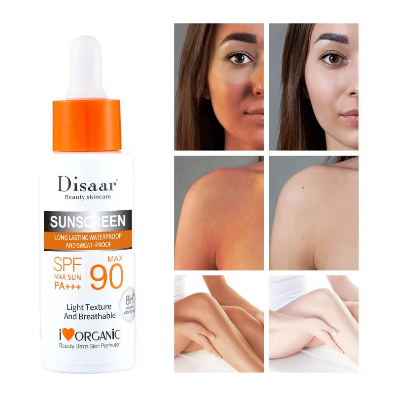 DISAAR Sunscreen Serum (50ml size, SPF 90 PA+++) | For UVA/UVB Protection, Whitening, Moisturizing, and Blocking