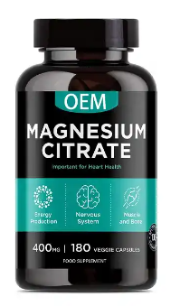 Magnesium Citrate Capsules with Magnesium Glycinate (180 capsules) | Dietary Supplement for Sleep, Digestion, Constipation, Muscle Cramps, Stress, and Bone Health