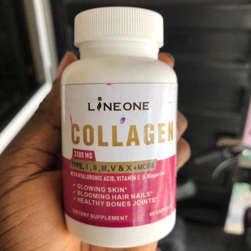 Collagen Capsules with Hyaluronic Acid and Digestive Enzymes (Type l, II, III, V, and X; 2100mg)