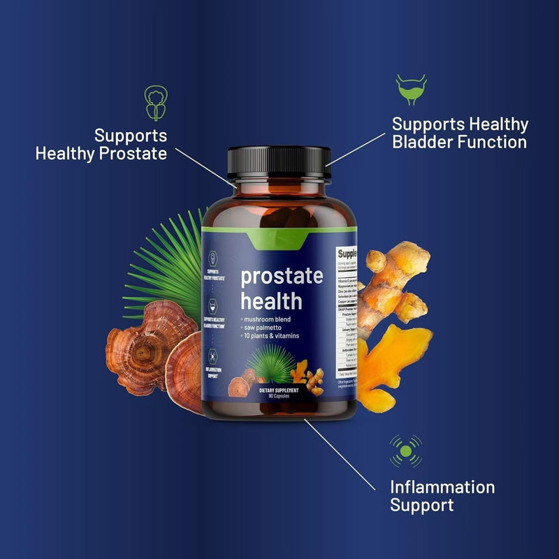 Prostate Health Capsule with Saw Palmetto, Mushrooms, and Stinging Nettle