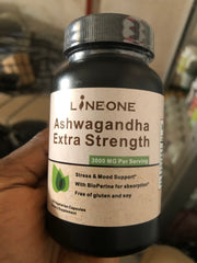 Ashwagandha Extra Strength Capsules with BioPrene Black Pepper (120 capsules, 3000mg)