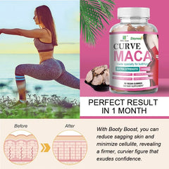Curve Maca Gummies (3000mg) | Dietary Supplement for Hips Enlargement, Hormonal Balance, Mood, Stress, Energy, and Performance