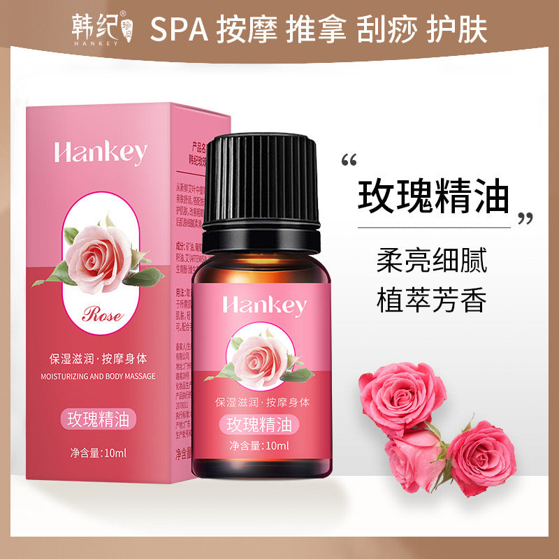 HANKEY Rose Essential Oil (10ml) | Massage and Moisturizing Oil for Dry, Rough and Dull Skin