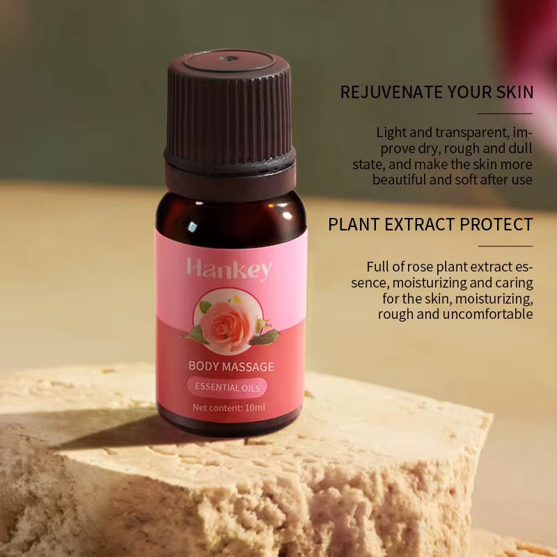 HANKEY Rose Essential Oil (10ml) | Massage and Moisturizing Oil for Dry, Rough and Dull Skin