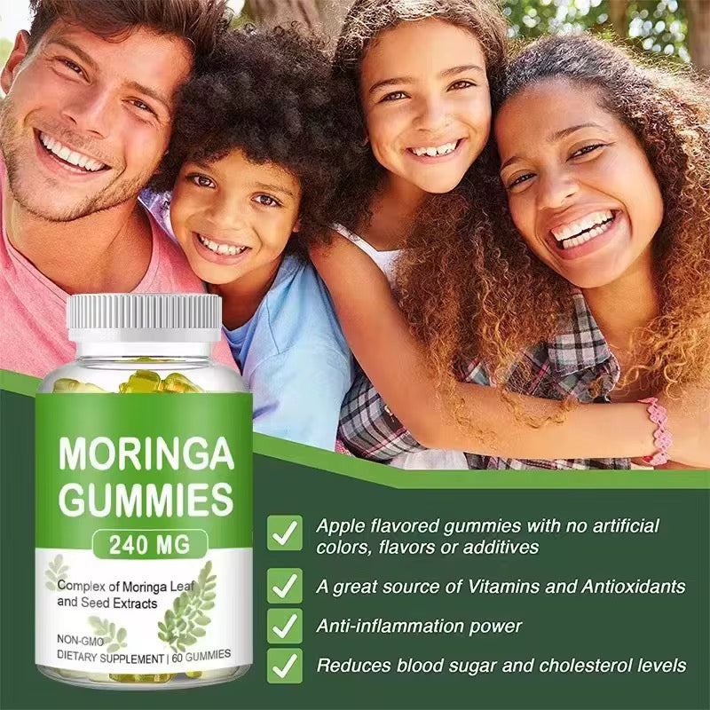 Moringa Gummies | Dietary Supplement for Digestion, Bone & Joint, Sleep, Immunity, Energy, Skin, and Cognition