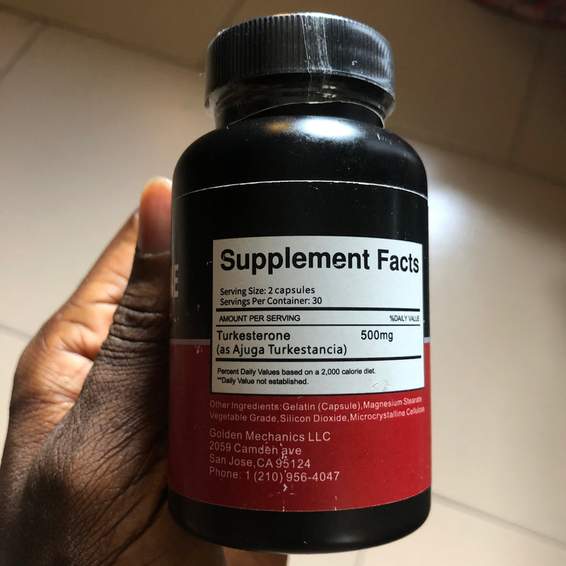 Turkesterone Capsules (500mg) Dietary Supplement for Muscle Build, F