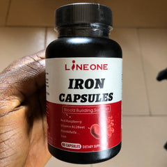 Iron Capsules with Red Raspberry, Vitamin B12, Beetroot, and Alfalfa | Dietary Supplement for Blood Building, Iron Deficiency, and Healthy Blood