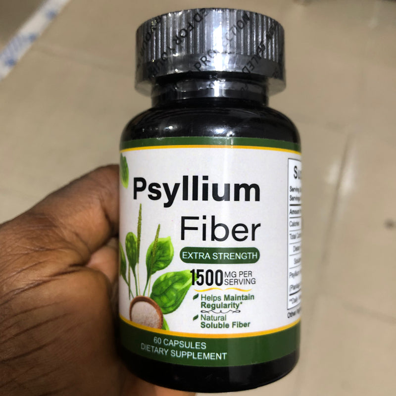 Psyllium Fiber Capsules (1500mg) | Dietary Supplement for Digestion, Bowel Movement, and Regularity Support