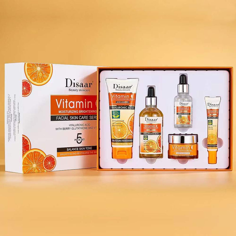 5-in-1 Vitamin C Facial Skin Care Set | Face Wash, Toner, Eye Cream, Serum, and Cream