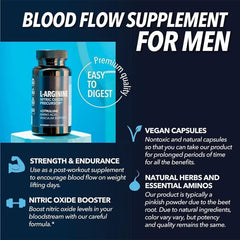 L-Arginine Capsules with L-Citrulline and Beet Root | Dietary Supplement for Strength, Blood Flow, Endurance, Stamina, and Muscle Growth