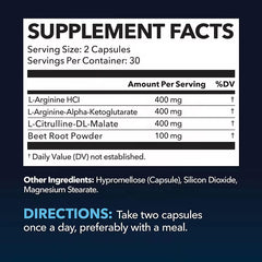 L-Arginine Capsules with L-Citrulline and Beet Root | Dietary Supplement for Strength, Blood Flow, Endurance, Stamina, and Muscle Growth