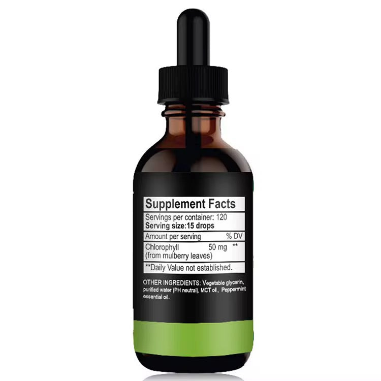 GINAX Liquid Chlorophyll Drops (60ml, 6000mg, Peppermint flavour)