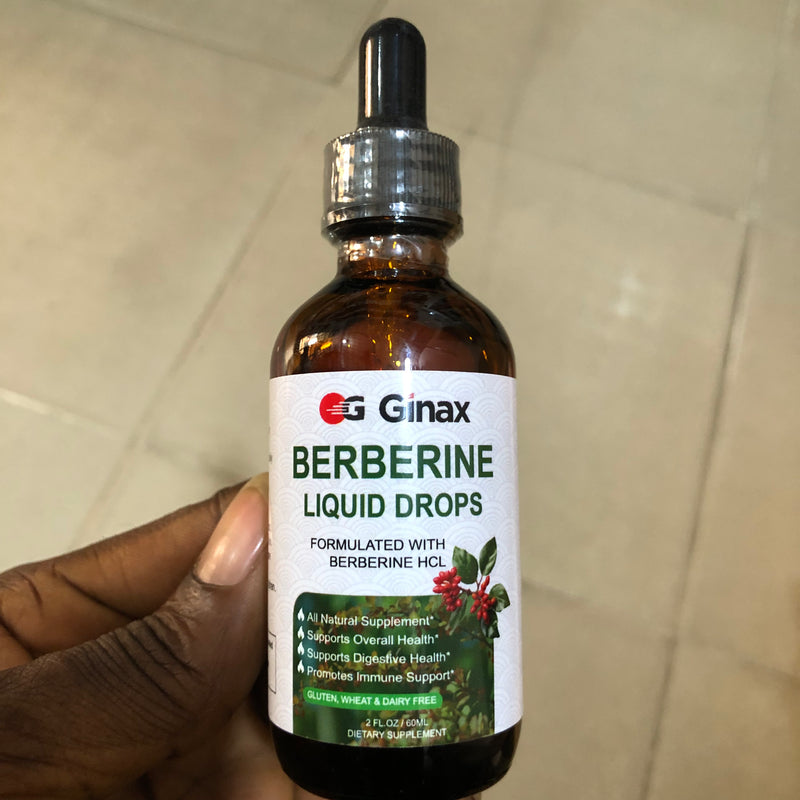 GINAX Berberine Liquid Drops with Ceylon Cinnamon and Bitter Melon (60ml, 1500mg Berberine)