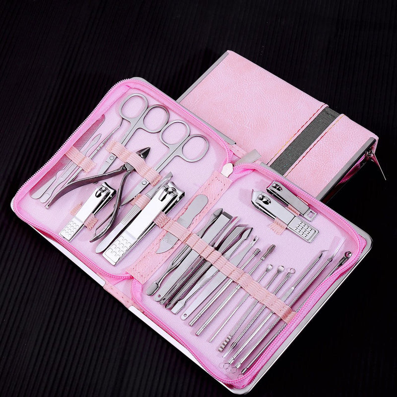 26-Piece Manicure and Pedicure Set with Travel Case | Stainless Steel Nail Clippers Kit