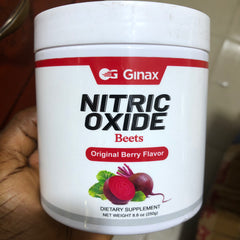 GINAX Nitric Oxide Powder with Beet Root, Pomegranate, and Red Spinach (250 grams, 30 servings) | Dietary Supplement for Blood Flow, Cardiovascular, Oxygen Circulation, and Energy