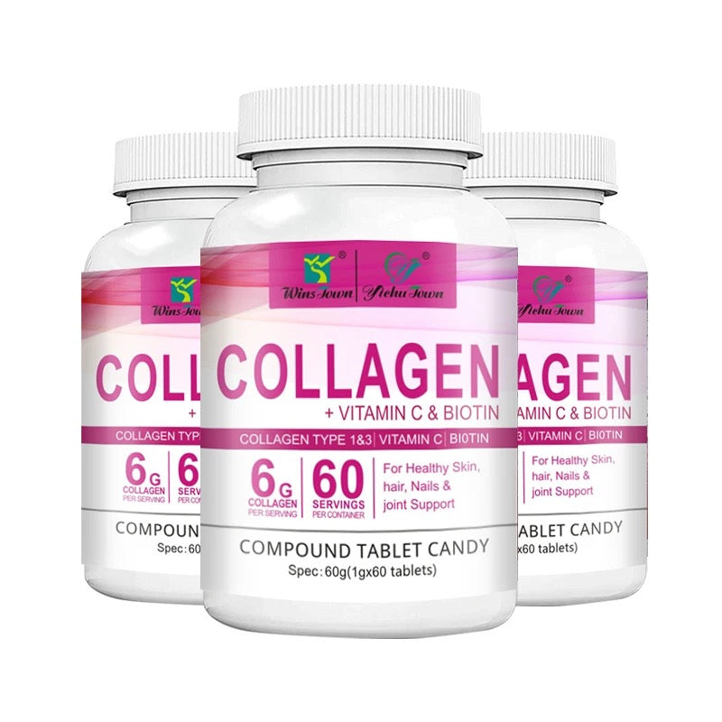 Collagen Tablets with Vitamin C and Biotin (6000mg collagen)