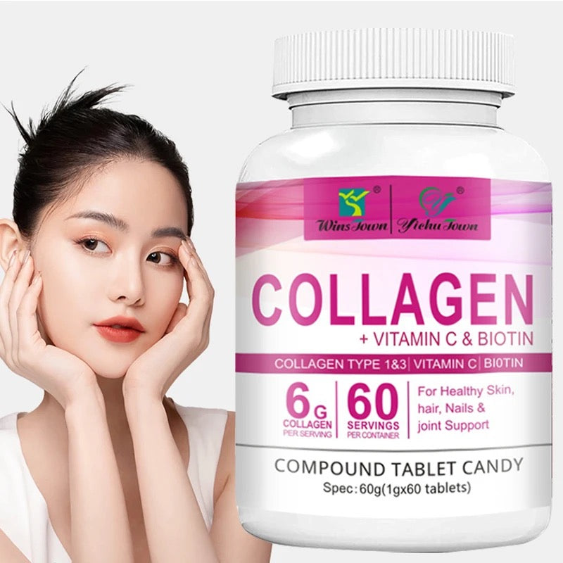 Collagen Tablets with Vitamin C and Biotin (6000mg collagen)