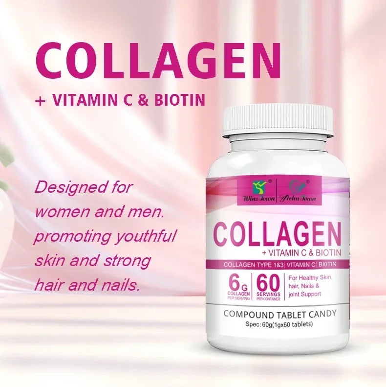 Collagen Tablets with Vitamin C and Biotin (6000mg collagen)