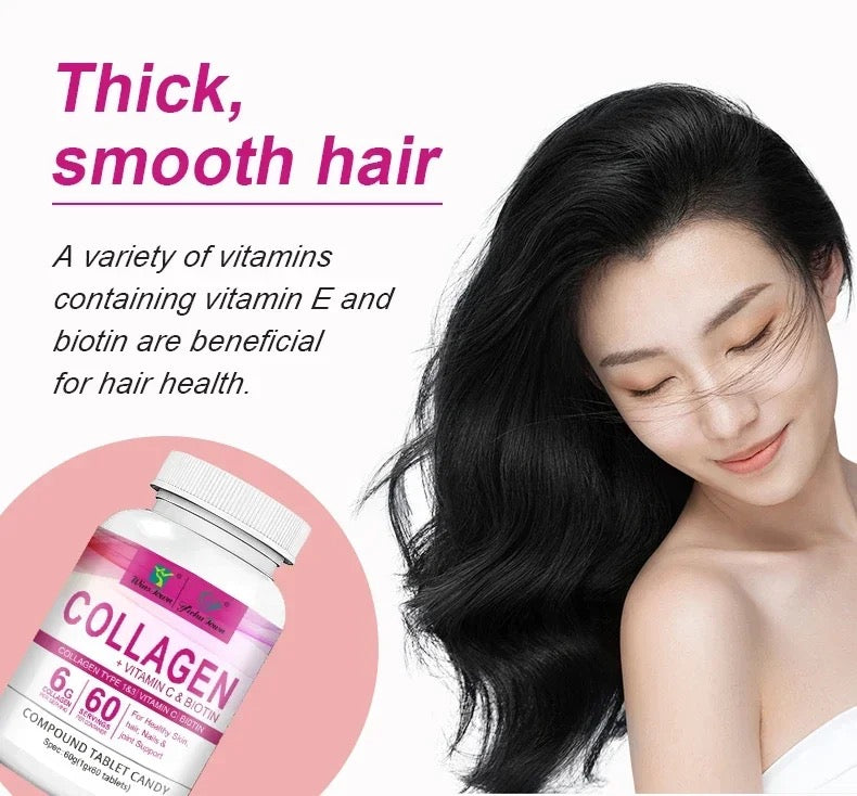 Collagen Tablets with Vitamin C and Biotin (6000mg collagen)