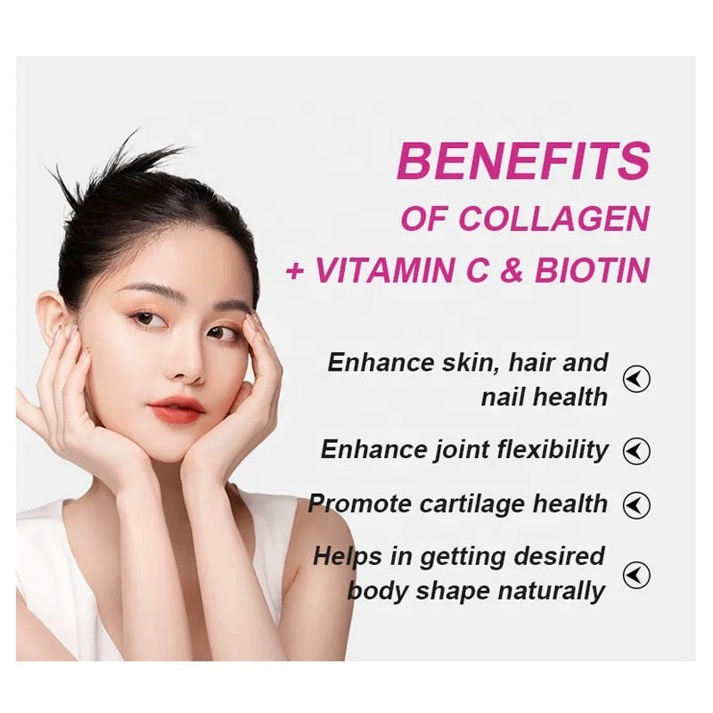 Collagen Tablets with Vitamin C and Biotin (6000mg collagen)