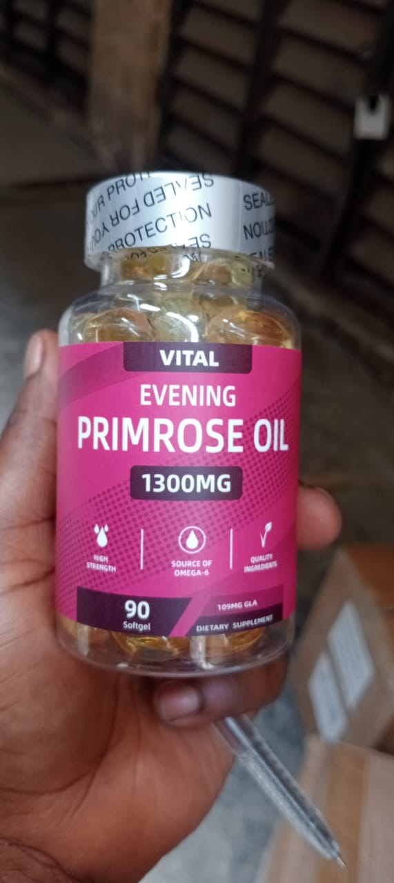 Evening Primrose Oil Capsule (90 softgels, 1300mg) | Dietary Supplement for Hormonal Balance, PMS, Skin and Joint Health